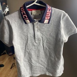 Kids Gucci shirt grey and navy blue size 5t